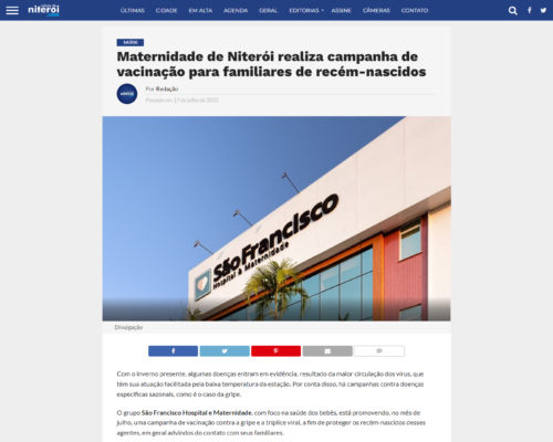 Maternidade de Niterói realiza campanha de vacinação para familiares de recém-nascidos