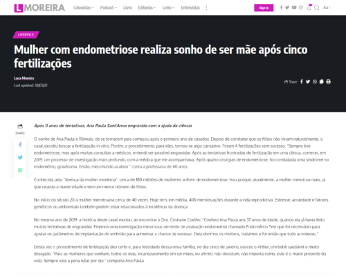 Mulher com endometriose realiza sonho de ser mãe após cinco fertilizações